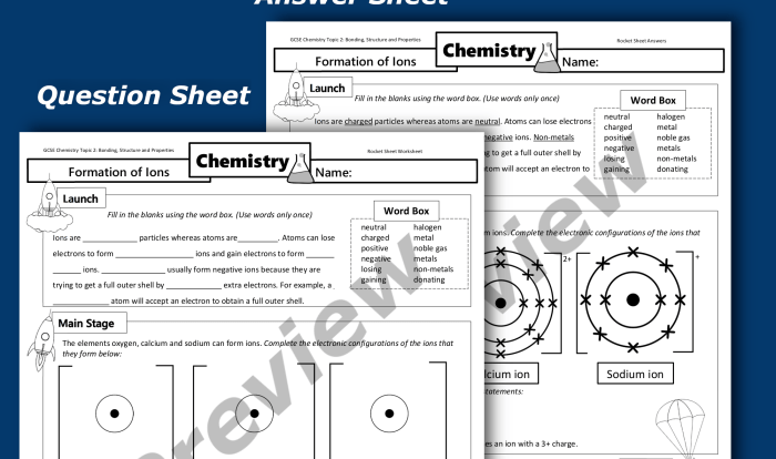 Formation of ions worksheet answers