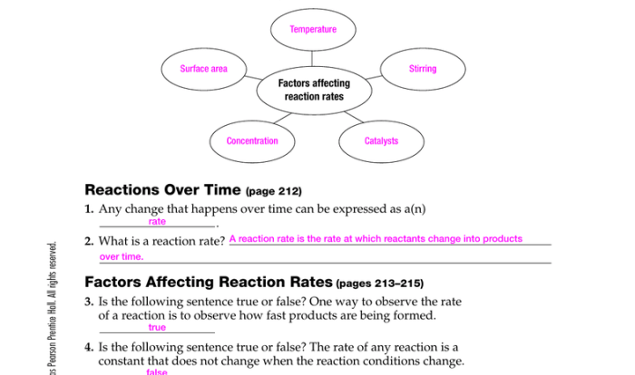 Chemical reaction webquest answer key