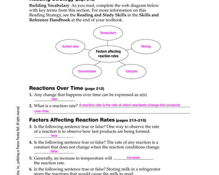 Chemical reaction webquest answer key