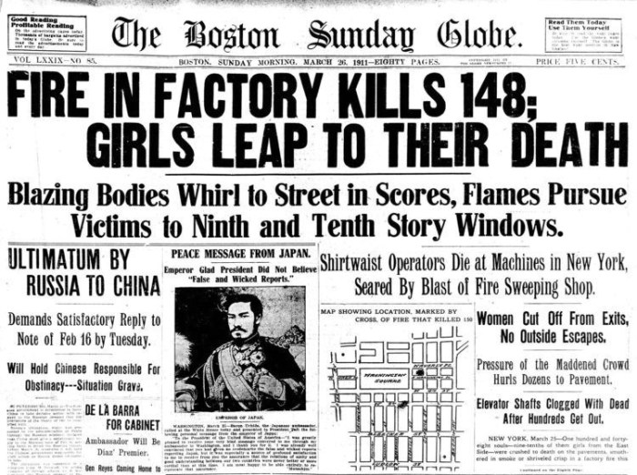 Triangle shirtwaist factory fire primary sources